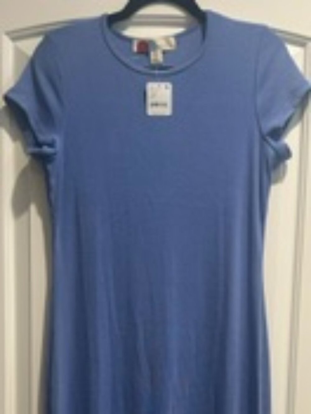 NWT Free People Beach Cap Sleeve Maxi Column Dress Blue Iris size- LARGE